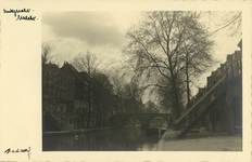 1773 Gezicht op de Oudegracht te Utrecht, uit het noorden, met op de achtergrond de Weesbrug.
